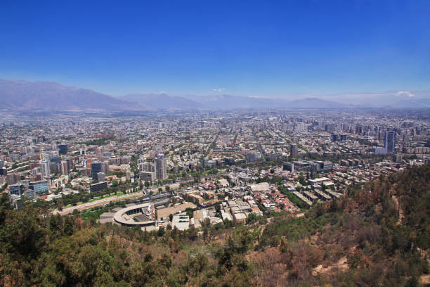 istock Panoramic view of Santiago from San Cristobal Hill, Chile 1770142477