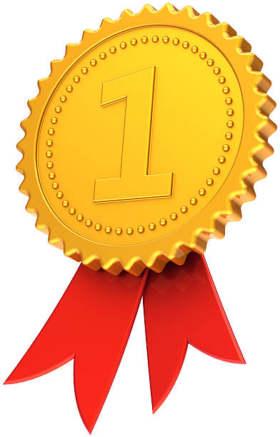 istock Medal first place award ribbon Number one rosette icon 177014294
