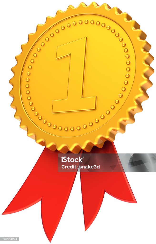 Medalha primeiro lugar Roseta número um ícone Rosettaobject name (optional - Royalty-free Amarelo Foto de stock