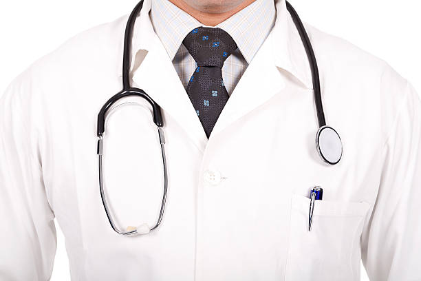 istock doctor with a stethoscope on his neck 177014864