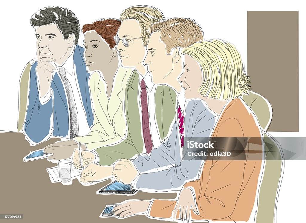 Ejecutivos en sala de conferencias - Ilustración de stock de Adulto libre de derechos