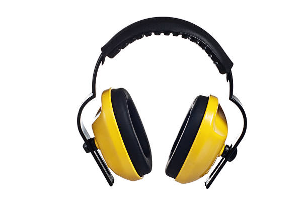istock Yellow headphones on a white background 177015445