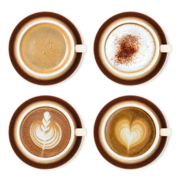 istock Coffee cup assortment top view collection, coffee cup assortment top view collection isolated on white background. 1770161480