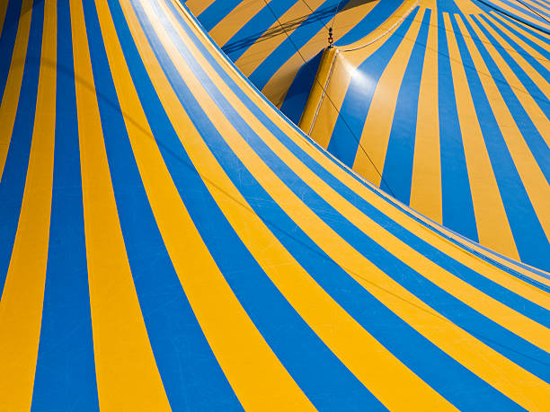 Circus tent red  and yellow stripped