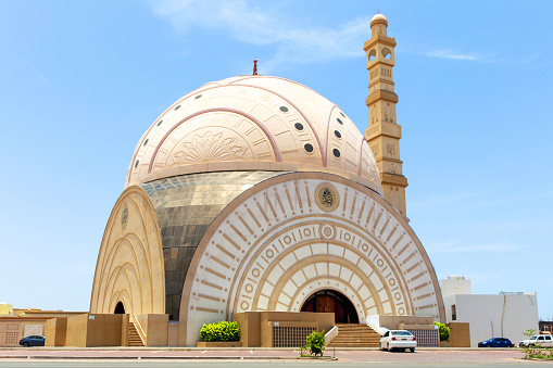 Jamea Al Islam mosque at day in city of Muscat. Sultanate of Oman