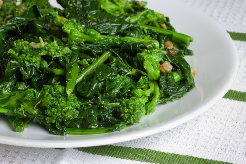 Italian style sauteed broccoli rape with garlic and olive oil