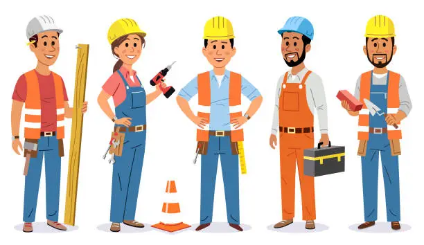 Vector illustration of Construction Workers
