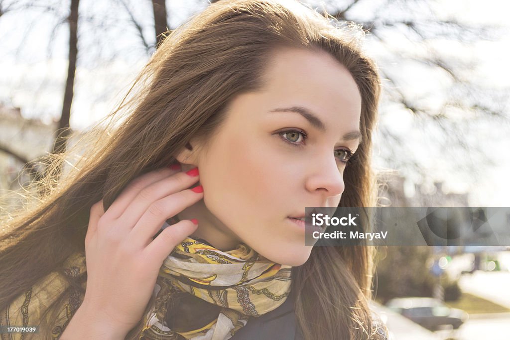 Attracrive female portrait Portrait of attracrive female, model posing outdoors 18-19 Years Stock Photo