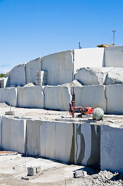 granite quarry stock photo