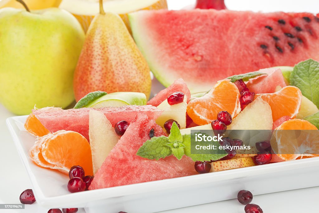 close-up de salada de frutas. - Foto de stock de Alimentação Saudável royalty-free