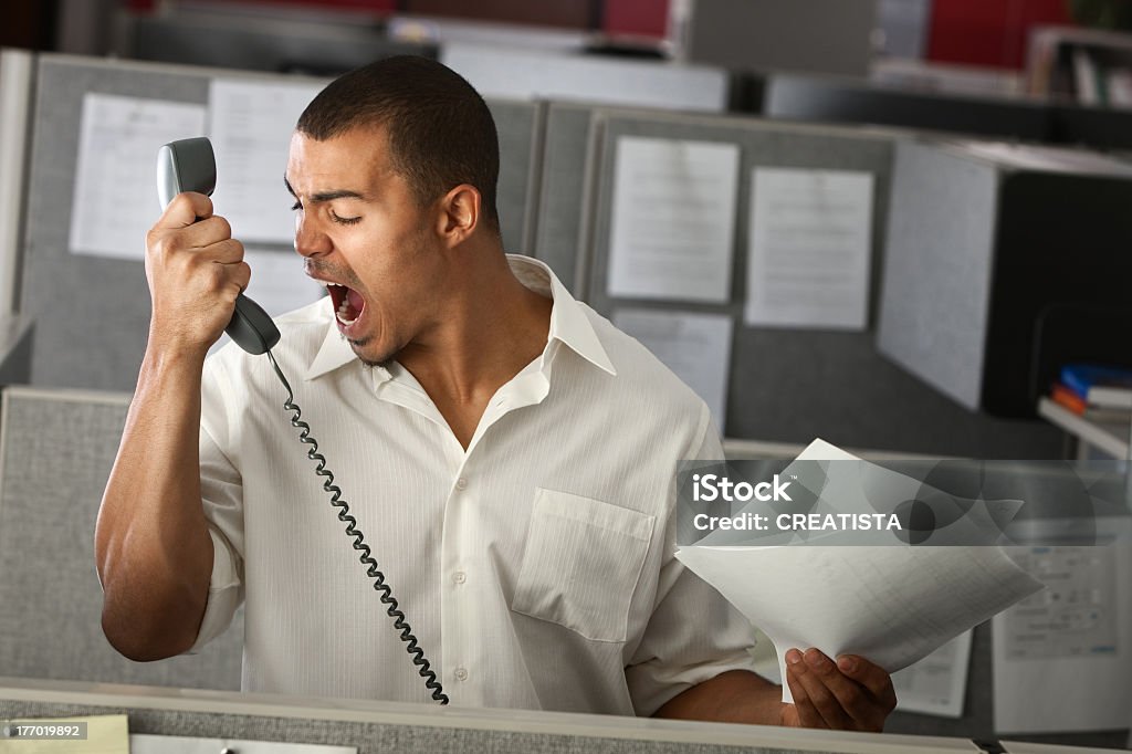 Wütende Büroberuf - Lizenzfrei Telefon Stock-Foto