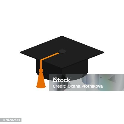 istock Student hat icon isolated on white background. Vector illustration 1770202674