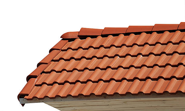 istock Roof tiles isolated on white background 177020500