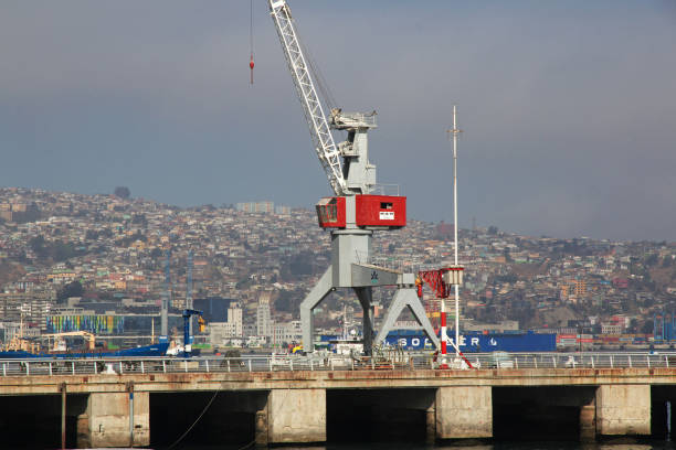 Valparaiso, Chile - 30 Dec 2019: Muelle Baron in Valparaiso, Pacific coast, Chile