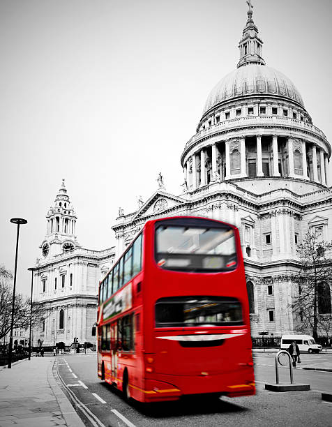 istock St Paul's Cathedral with red tour bus in front  177020870