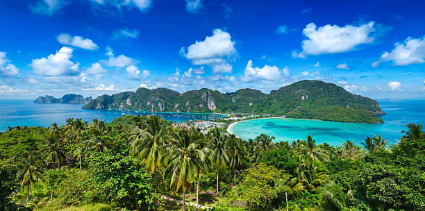 istock Panorama of tropical island 177020874