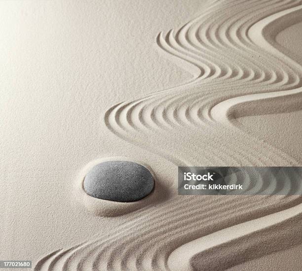 Japanese Zen Garden Stock Photo - Download Image Now - Sand, Zen-like, Curve