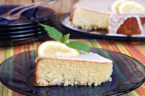 istock Lemon cake garnished with a slice of fruit and mint. 177022545
