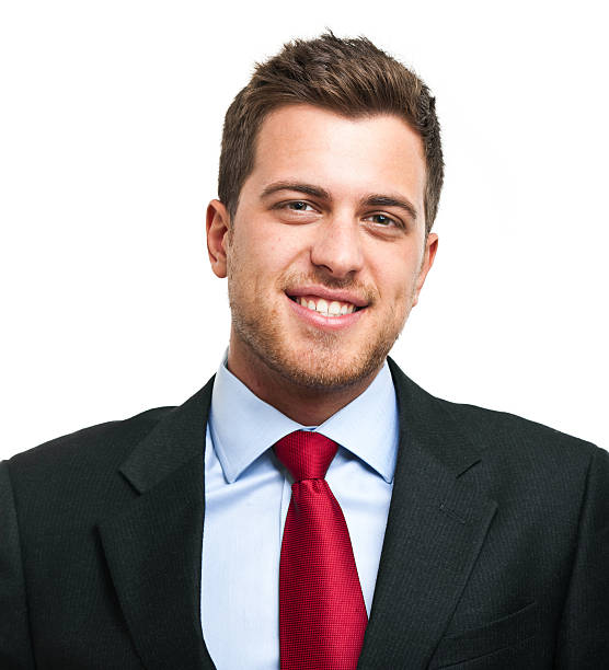 istock Smiling businessman isolated on white 177022947