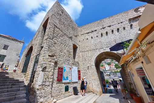 Dubrovnik, Croatia - August 03,2023: View at famous travel destination city of Dubrovnik, Dalmatia, Croatia, Europe