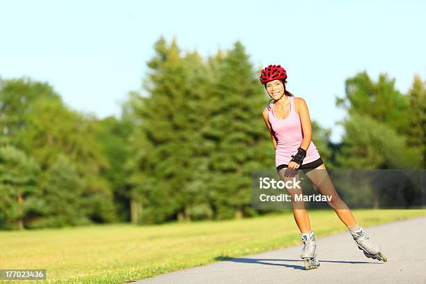 Skating Woman On Rollerblades Stock Photo - Download Image Now - Inline Skating, Inline Skate, Women