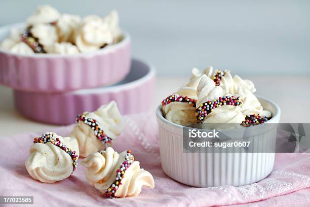Spanish Meringue Candies With Chocolate Stock Photo - Download Image Now - Baked, Baked Pastry Item, Baking