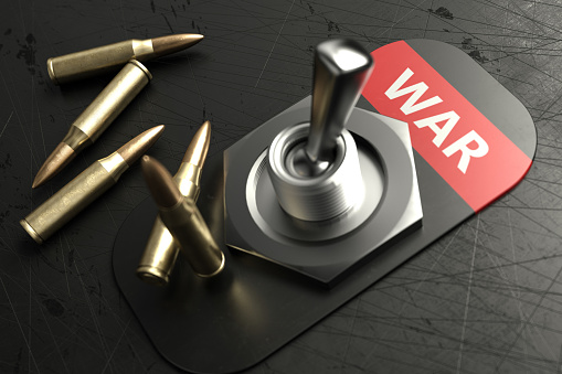 War Switch with Bullets. 3D Render