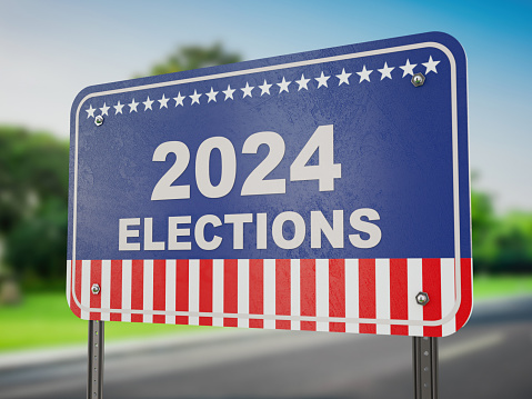 Presidential election 2024 in United States of America. 3D Render