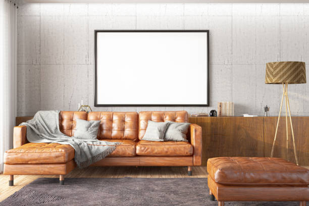 istock Empty Mock up Picture Frame on Cozy Room's Wall 1770240456