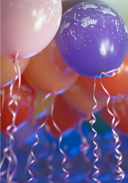 istock Happy Birthday Balloons and Streamers 177024147