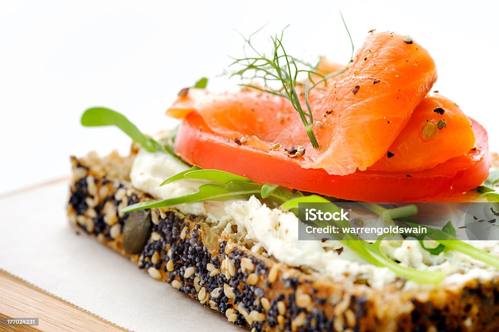 Gesunde sandwich mit Räucherlachs - Lizenzfrei Toastbrot Stock-Foto
