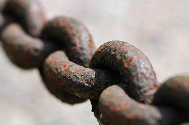 istock Close-up of a rusted chain with big links 177024462