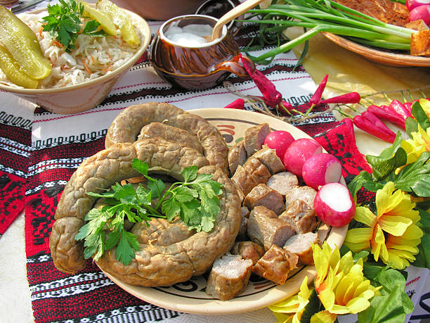 traditional ukrainian food in assortment