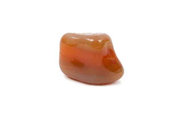 mineral carnelian on a white background