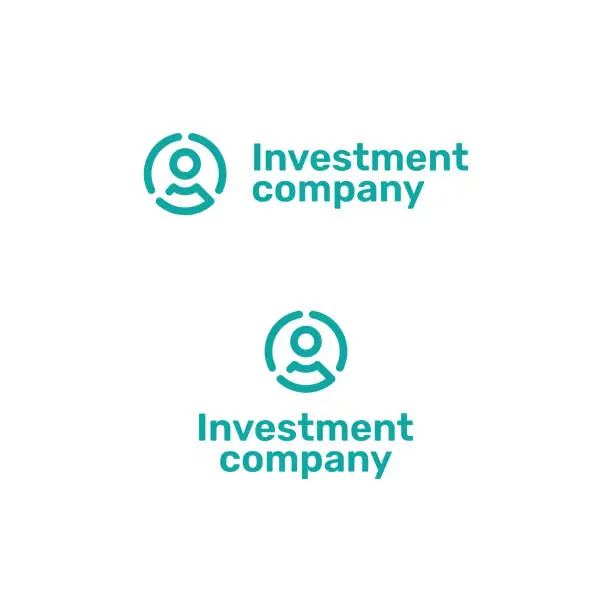 Vector illustration of Investment firm green line business logo