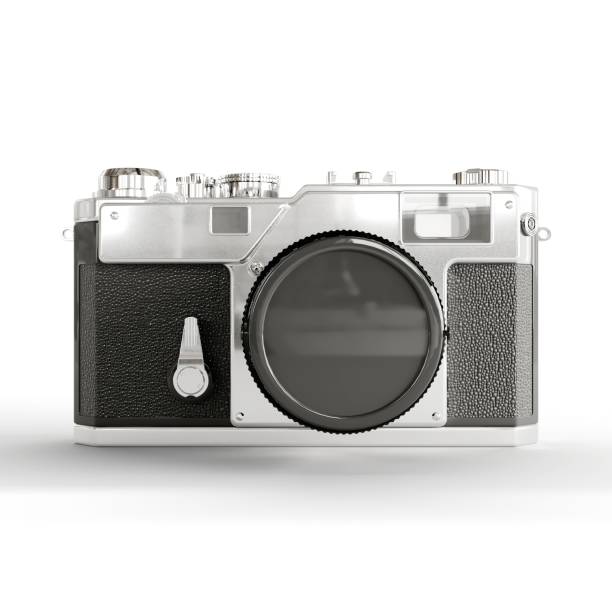 istock 3D of metallic silver digital camera 1770246610