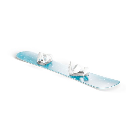 A 3D of a snowboard on a white background