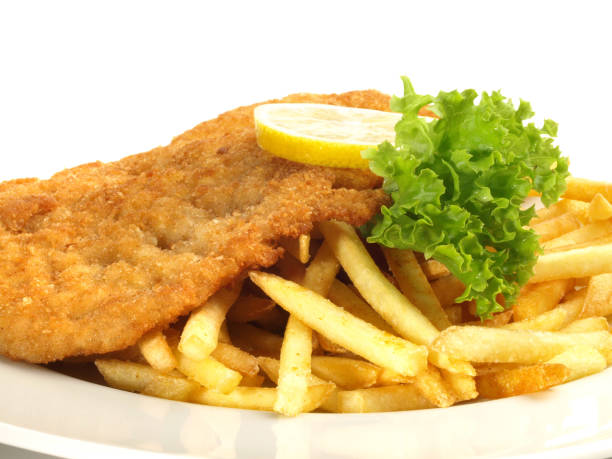 istock Breaded Schnitzel with French Fries - Isolated 1770255029