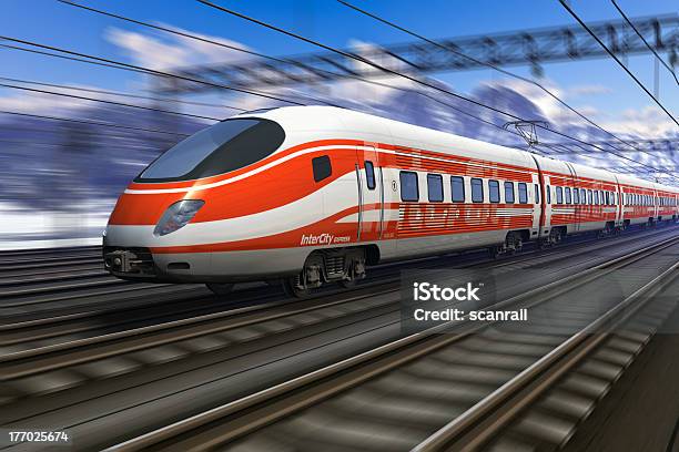 Moderne Highspeedzug Mit Motion Blur Stockfoto und mehr Bilder von Hochgeschwindigkeitszug - Hochgeschwindigkeitszug, Elektrischer Zug, Lokomotive