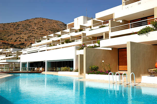 istock Swimming pool at luxury hotel, Crete, Greece 177026197
