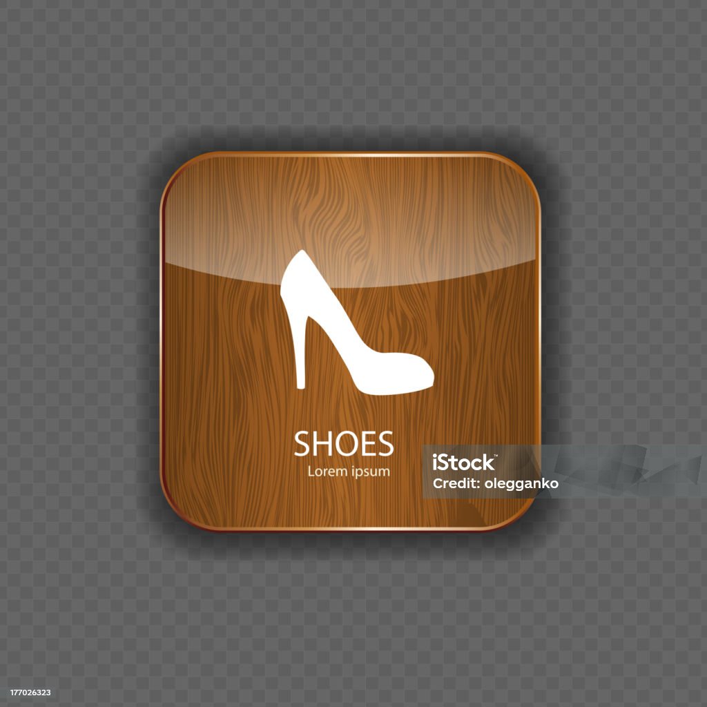 Schuhe Holz Anwendung icons - Lizenzfrei Bewerbungsformular Vektorgrafik