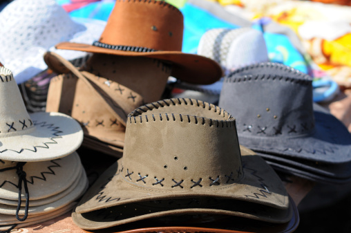 Flea Market with cowboy hats - Flohmarkt in Havelberg