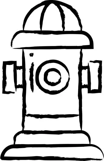 Vector illustration of Hydrant hand drawn vector illustration