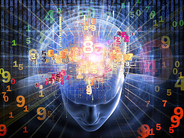 tecnologia del cervello - art brain contemplation cyborg foto e immagini stock