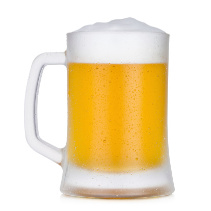 Glass of beer isolated on white