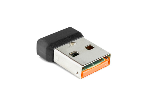 Portable usb adapter isolated on white background