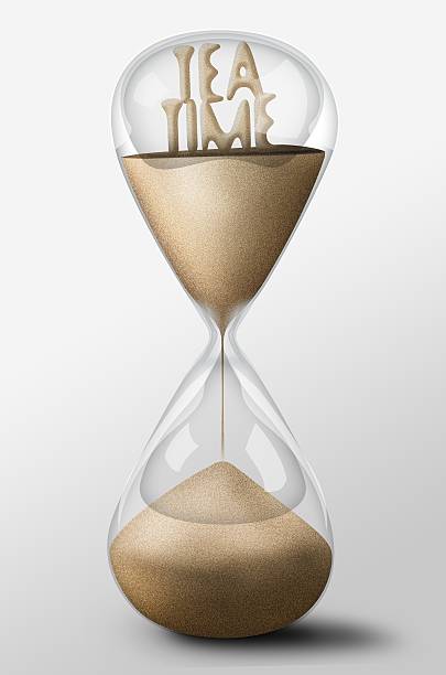 istock Hourglass with Tea Time made of sand. Concept rest 177028613