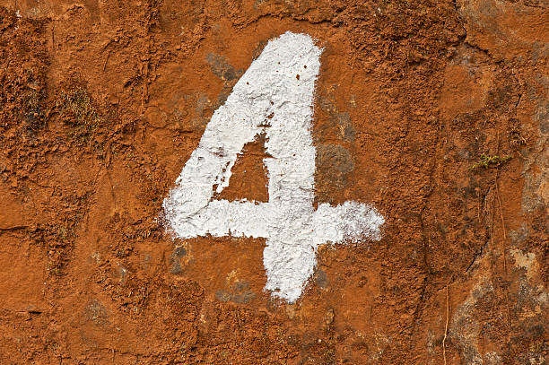 istock number four on dirty wall 177028695