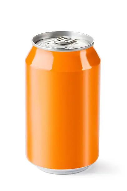 Aluminum can with the ring pull. Isolated on a white.