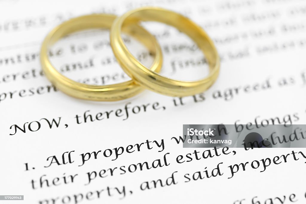 Prenuptial (premarital) 계약 - 로열티 프리 혼전계약서 스톡 사진